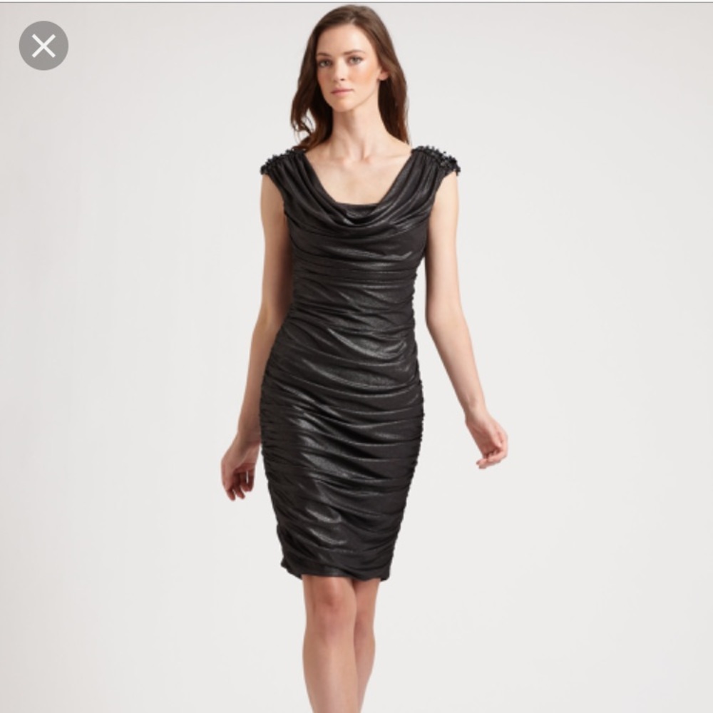 Tadashi Shoji Plus Size 1x Gunmetal Dress